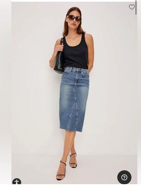 Rails denim midi skirt